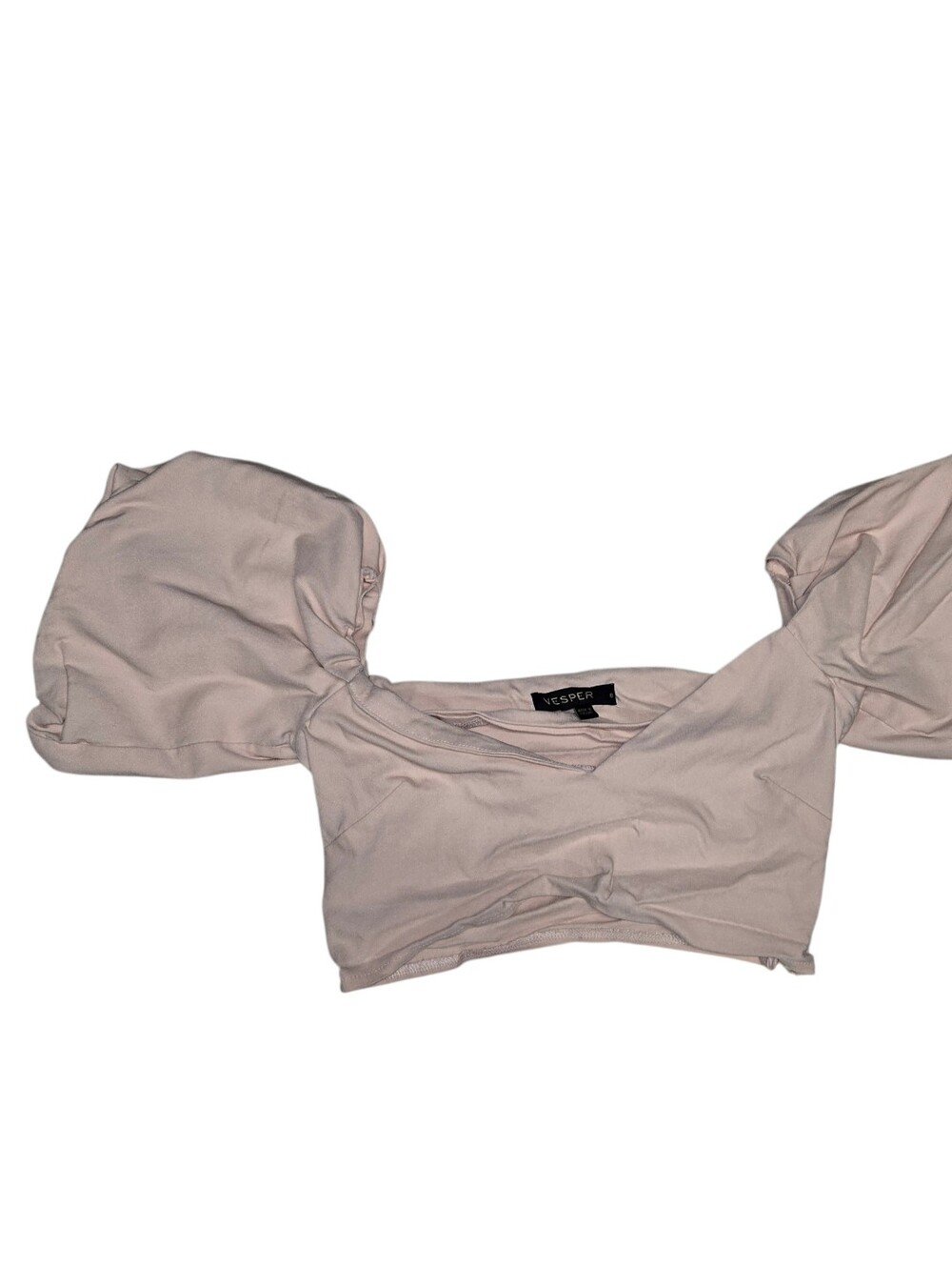 Vesper pink crop top with puffy sleeves Size 8